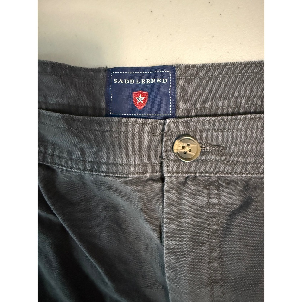 Saddlebred Mens Cargo Shorts Dark Gray Cotton Canvas Elastic Waist Utility 44